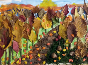 Jesienny obrazek wykonany z darów natury